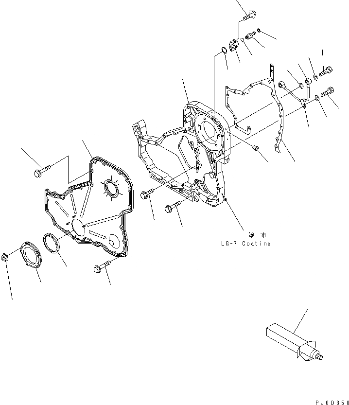 Схема запчастей Komatsu SAA6D114E-2A-KU - ПЕРЕДН. COVER ДВИГАТЕЛЬ