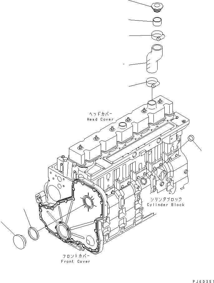 Схема запчастей Komatsu SAA6D114E-2A-KU - МАСЛОНАЛИВНОЙ ПАТРУБОК ДВИГАТЕЛЬ