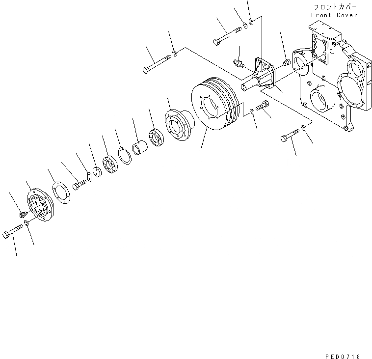 Схема запчастей Komatsu SAA6D170E-2A - ПРИВОД ВЕНТИЛЯТОРА ДВИГАТЕЛЬ