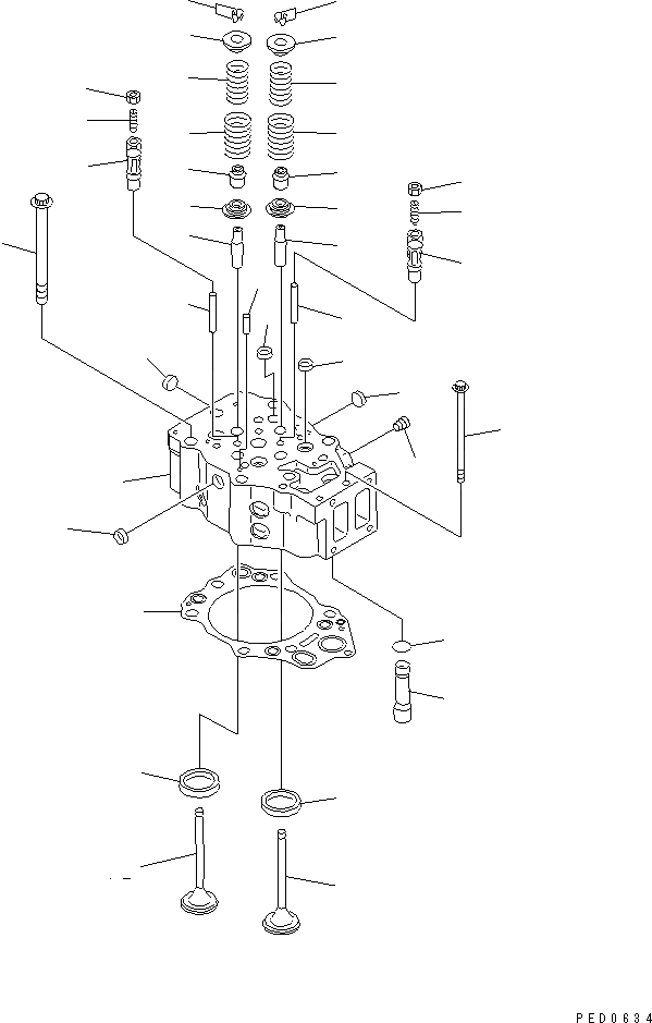 Схема запчастей Komatsu SAA6D140E-2B - ГОЛОВКА ЦИЛИНДРОВ ДВИГАТЕЛЬ