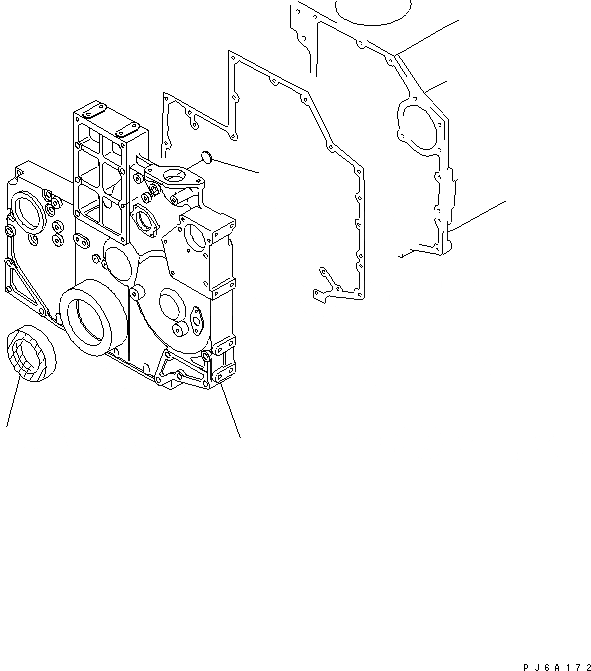 Схема запчастей Komatsu SAA6D140E-2B - ПЕРЕДН. COVER(№8-) ДВИГАТЕЛЬ