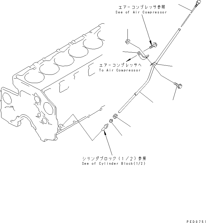 Схема запчастей Komatsu SAA6D140E-2B - МАСЛ. ЩУП(№88-) ДВИГАТЕЛЬ