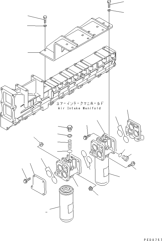 Схема запчастей Komatsu SAA6D140E-2B - МАСЛ. ФИЛЬТР(№88-) ДВИГАТЕЛЬ