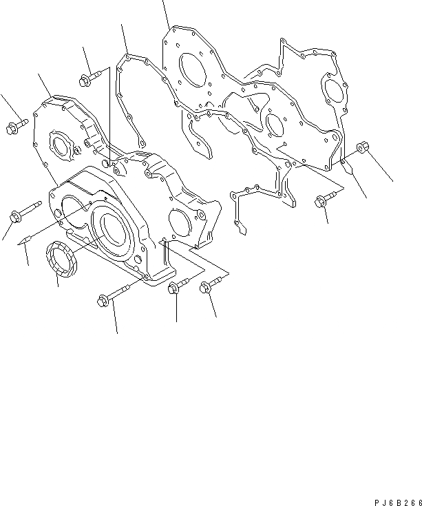 Схема запчастей Komatsu SAA6D108E-2A-C - ПЕРЕДН. COVER(№9-) ДВИГАТЕЛЬ