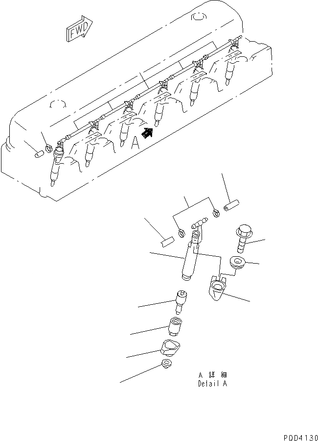 Схема запчастей Komatsu SAA6D108E-2A-C - ФОРСУНКА (ДЛЯ ОГРАНИЧЕНИЯ ПО ВЫБРОСУ ЕВРОП.)(№8-) ДВИГАТЕЛЬ