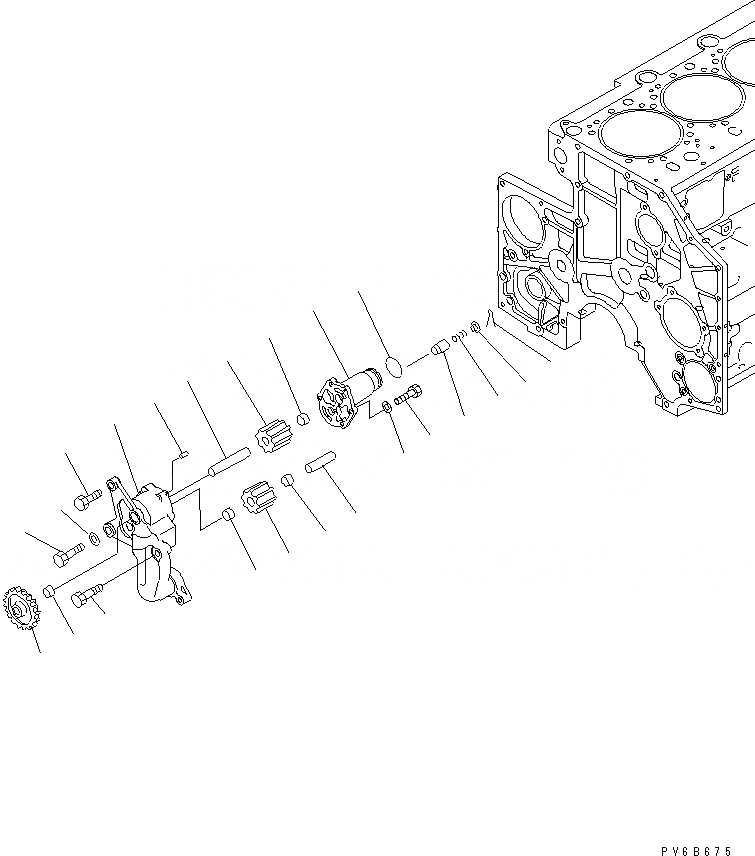 Схема запчастей Komatsu SAA6D140E-3G - МАСЛ. НАСОС ДВИГАТЕЛЬ