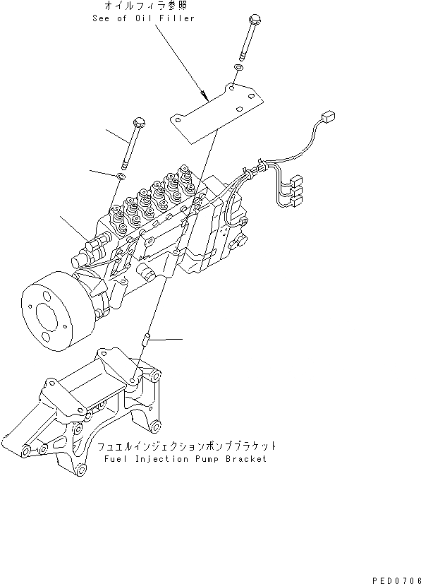 Схема запчастей Komatsu SAA6D170E-2A - КРЕПЛЕНИЕ ТОПЛ. НАСОСА (E.C. REGULATION)(№77-) ДВИГАТЕЛЬ