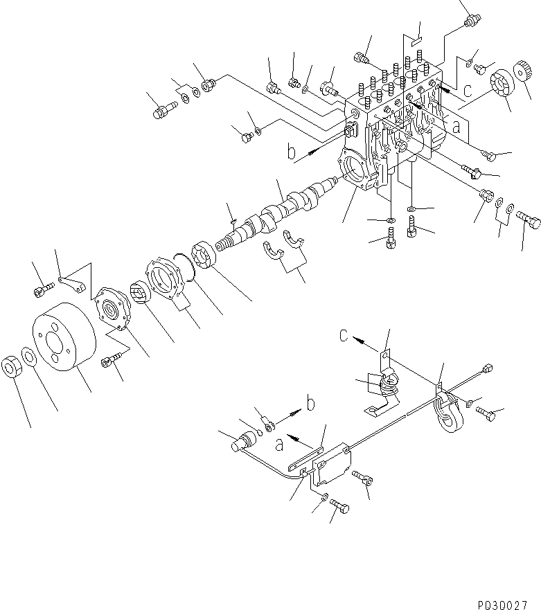 Схема запчастей Komatsu SAA6D170E-2A - ТОПЛ. НАСОС (НАСОС) (/) (E.C. REGULATION) (ВНУТР. ЧАСТИ)(№77-) ДВИГАТЕЛЬ