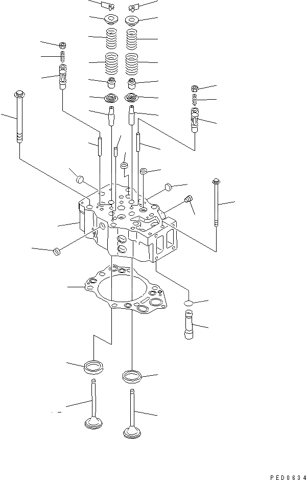 Схема запчастей Komatsu SAA6D140E-2B-8 - ГОЛОВКА ЦИЛИНДРОВ(№-) ДВИГАТЕЛЬ