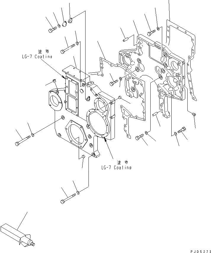 Схема запчастей Komatsu SAA6D170E-2D - ПЕРЕДН. COVER(№99-) ДВИГАТЕЛЬ