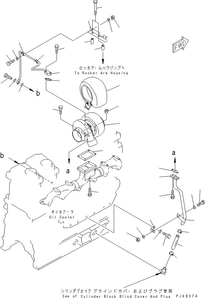 Схема запчастей Komatsu SAA6D125E-2C-8 - МАСЛОПРОВОДЯЩИЕ ТРУБКИ ТУРБОНАГНЕТАТЕЛЯ(№-) ДВИГАТЕЛЬ
