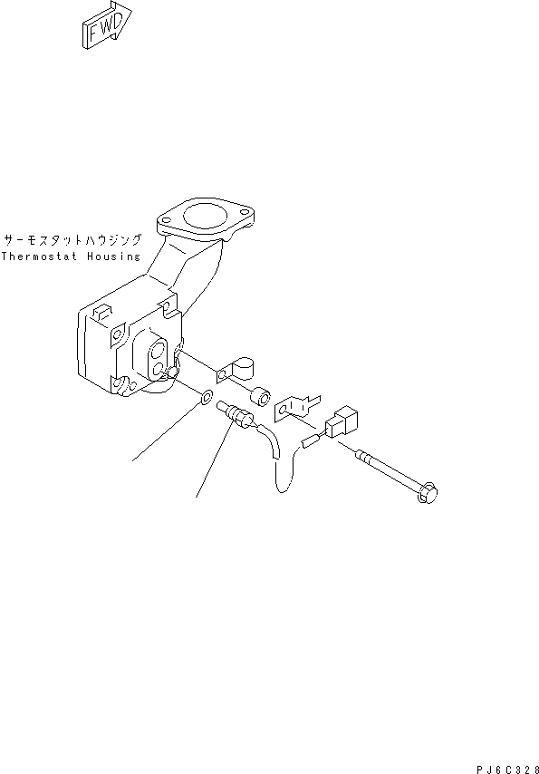 Схема запчастей Komatsu SAA6D125E-2C-8 - ДАТЧИК ТЕМПЕРАТУРЫ ВОДЫ ДВИГАТЕЛЬ