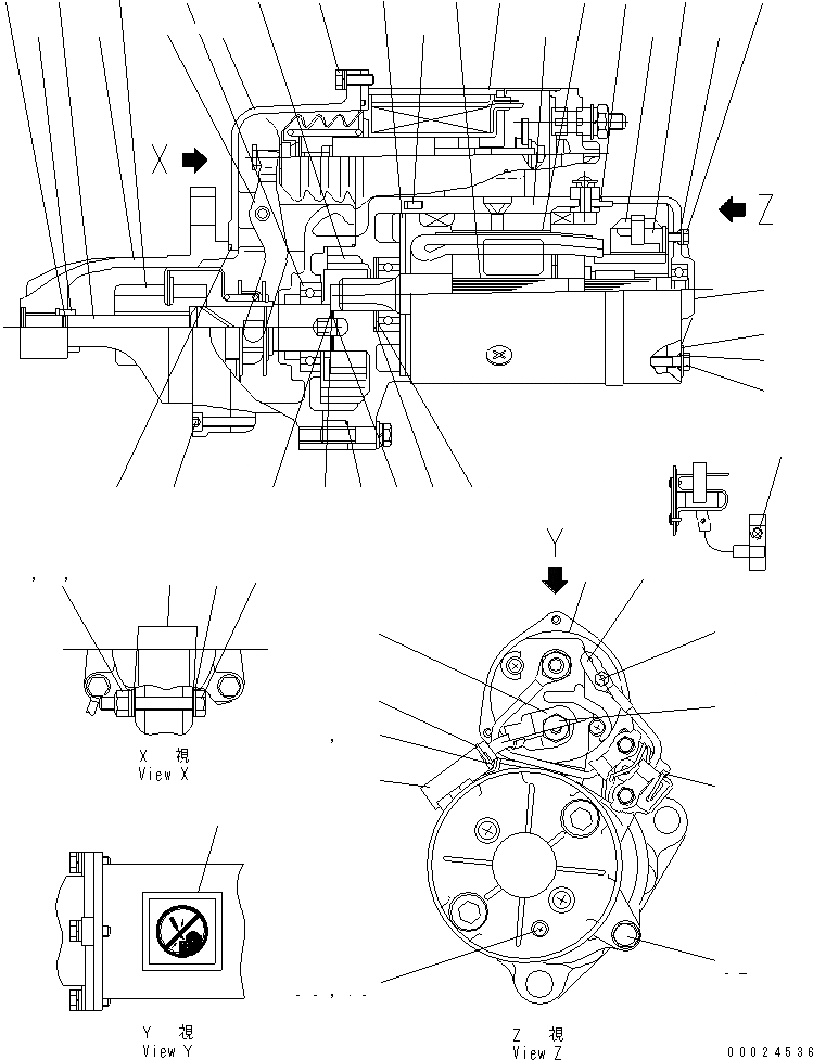 Схема запчастей Komatsu SAA6D125E-2C-8 - СТАРТЕР (KW) (ВНУТР. ЧАСТИ)(№7-) ДВИГАТЕЛЬ