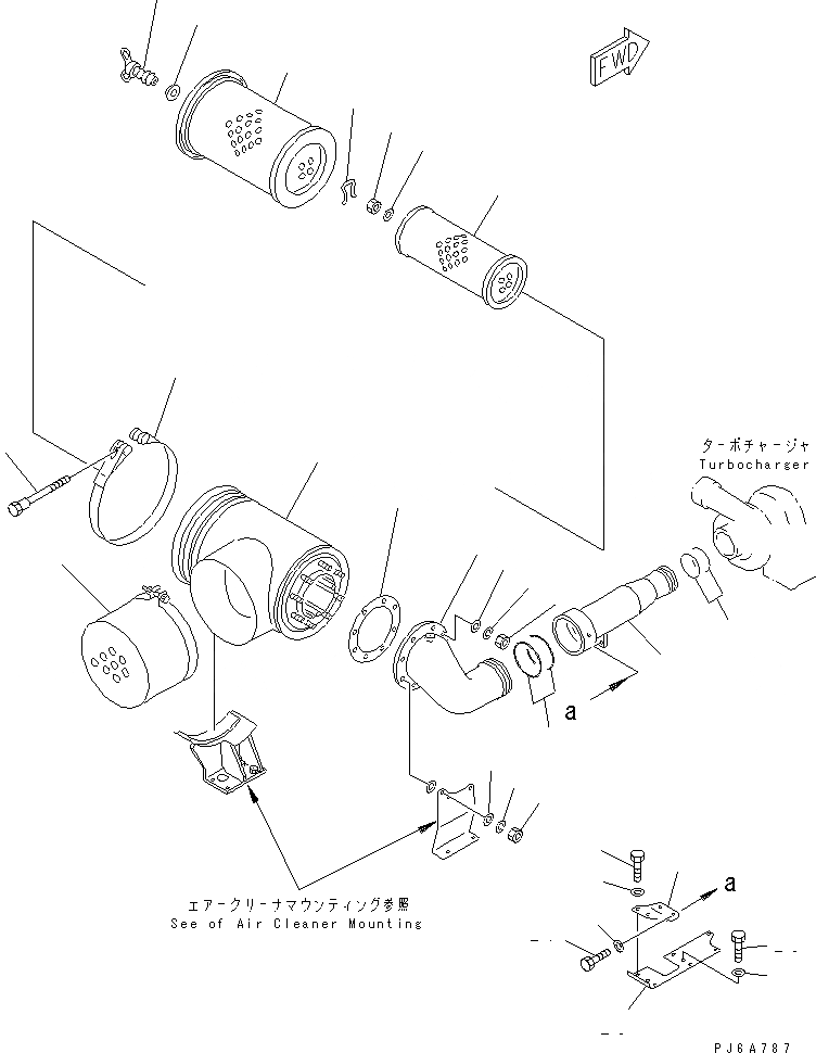 Схема запчастей Komatsu SAA6D170E-2D - ВОЗДУХООЧИСТИТЕЛЬ(№79-) ДВИГАТЕЛЬ
