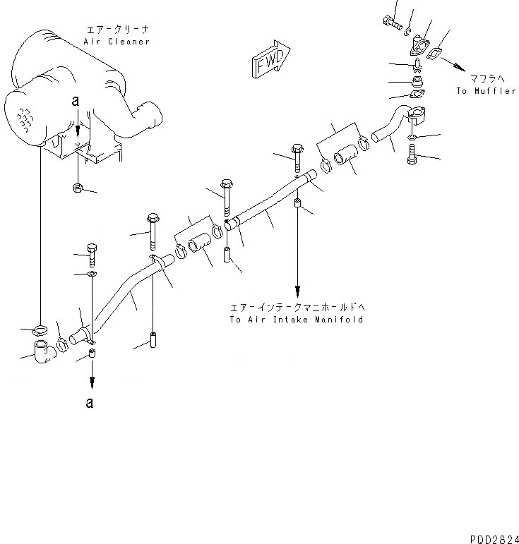 Схема запчастей Komatsu SAA6D170E-2D - ЭЖЕКТОР ВЫХЛОПНЫХ ГАЗОВ(№8-78) ДВИГАТЕЛЬ