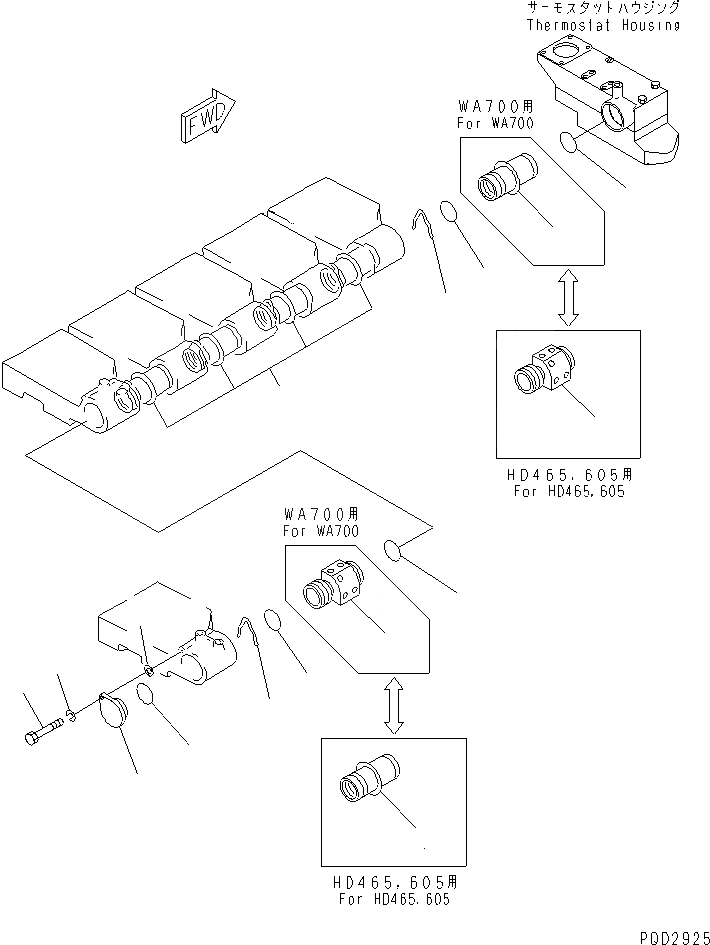 Схема запчастей Komatsu SAA6D170E-2D - ВОДЯНОЙ КОЛЛЕКТОР ДВИГАТЕЛЬ