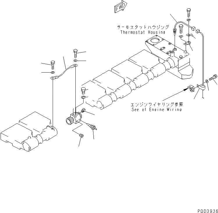 Схема запчастей Komatsu SAA6D170E-2D - ТЕМПЕРАТ. ВОДЫ(№87-) ДВИГАТЕЛЬ