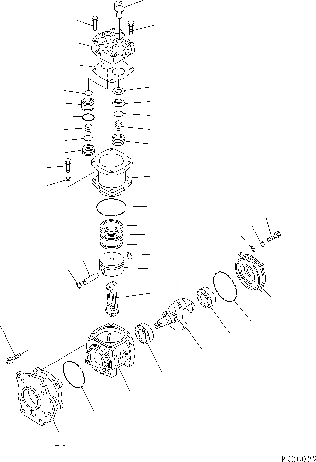 Схема запчастей Komatsu SAA6D170E-2D - КОМПРЕССОР (ВНУТР. ЧАСТИ)(№8-) ДВИГАТЕЛЬ