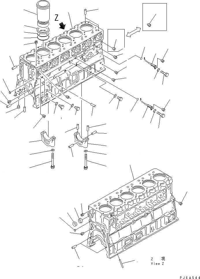 Схема запчастей Komatsu SAA6D170E-2D-55 - БЛОК ЦИЛИНДРОВ(№9-) ДВИГАТЕЛЬ