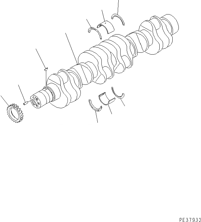 Схема запчастей Komatsu SAA6D170E-2D-55 - КОЛЕНВАЛ(№7-) ДВИГАТЕЛЬ