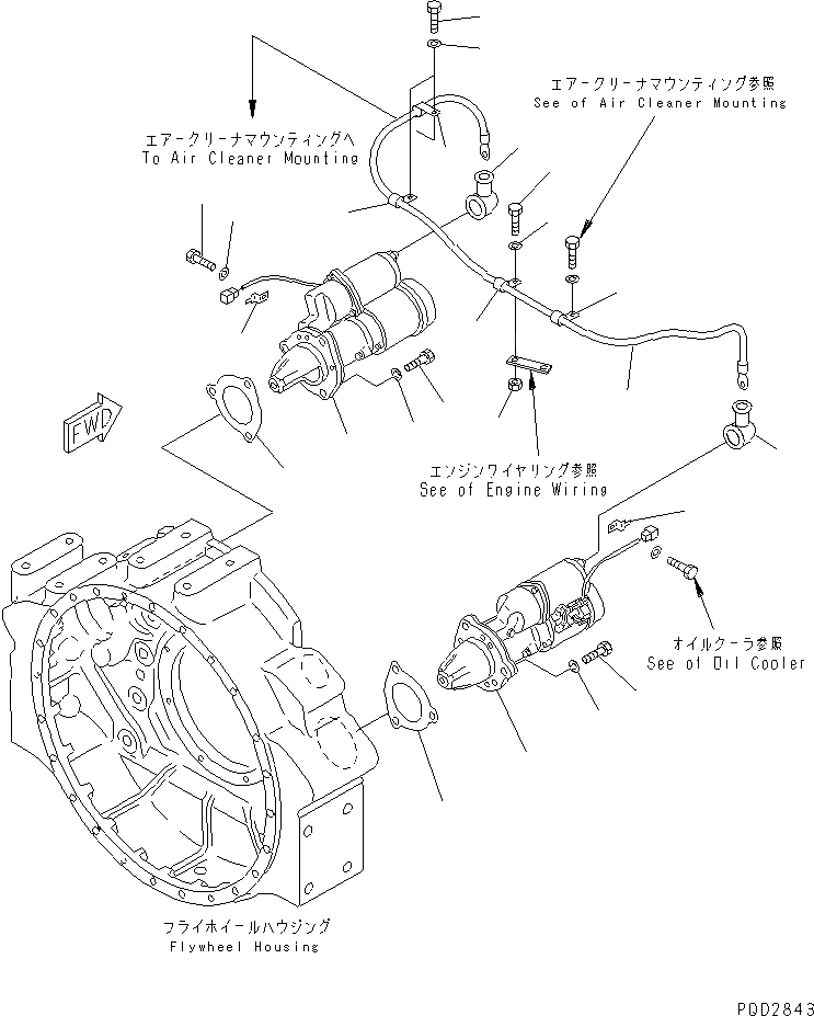 Схема запчастей Komatsu SAA6D170E-2D-55 - КРЕПЛЕНИЕ СТАРТЕРА (7.KW) (ТРОПИЧЕСКАЯ СПЕЦИФИКАЦИЯ)(№879-) ДВИГАТЕЛЬ