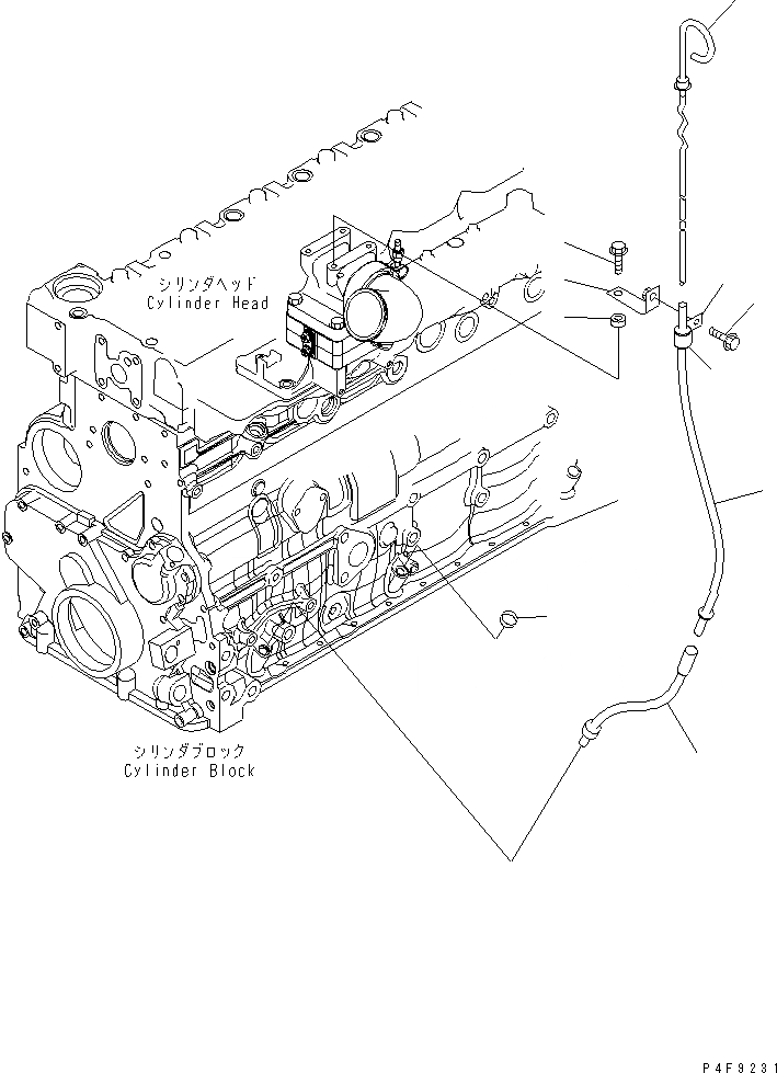 Схема запчастей Komatsu SAA6D107E-1 - МАСЛ. ЩУП ДВИГАТЕЛЬ