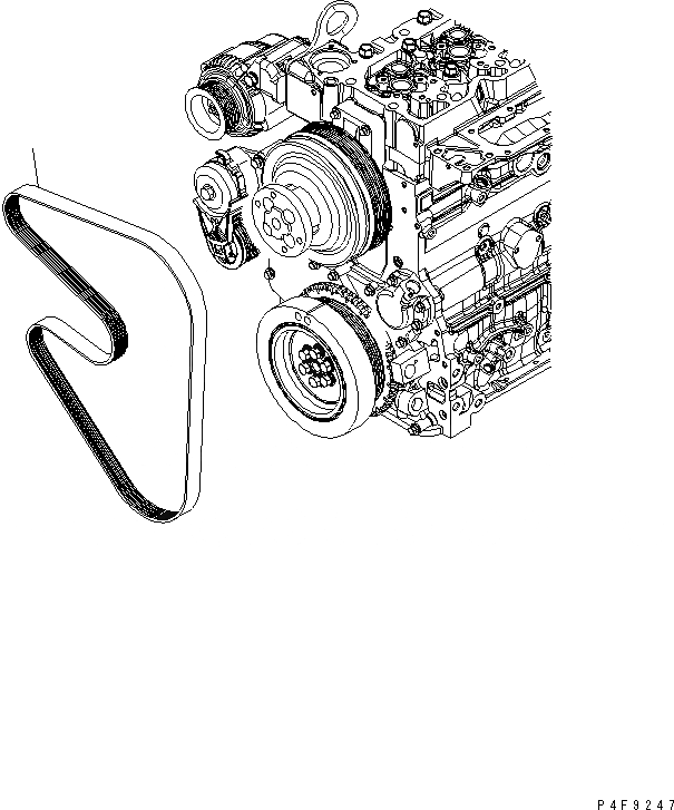 Схема запчастей Komatsu SAA6D107E-1 - ВЕНТИЛЯТОР ОХЛАЖДЕНИЯ РЕМЕНЬ ДВИГАТЕЛЬ