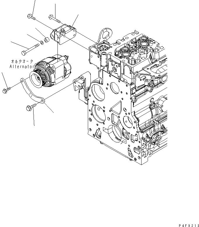 Схема запчастей Komatsu SAA6D107E-1 - КРЕПЛЕНИЕ ГЕНЕРАТОРА ДВИГАТЕЛЬ