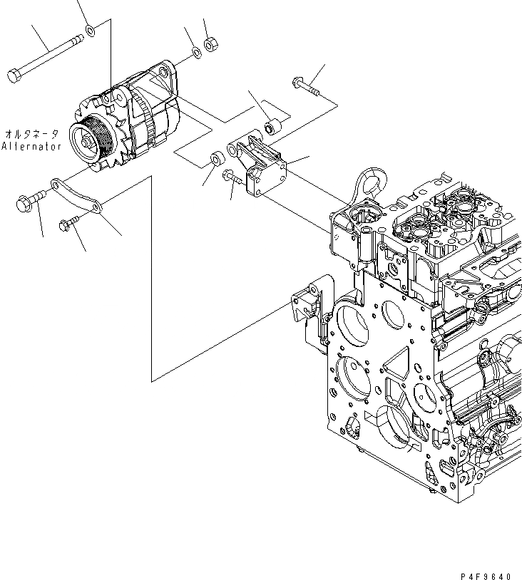 Схема запчастей Komatsu SAA6D107E-1 - КРЕПЛЕНИЕ ГЕНЕРАТОРА (ДЛЯ A OPEN ТИП БЕСЩЕТОЧН. ГЕНЕРАТОР)(№8-) ДВИГАТЕЛЬ