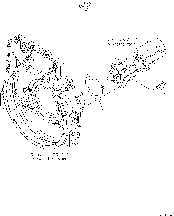 Схема запчастей Komatsu SAA6D107E-1 - КРЕПЛЕНИЕ СТАРТЕРА (.KW) ДВИГАТЕЛЬ