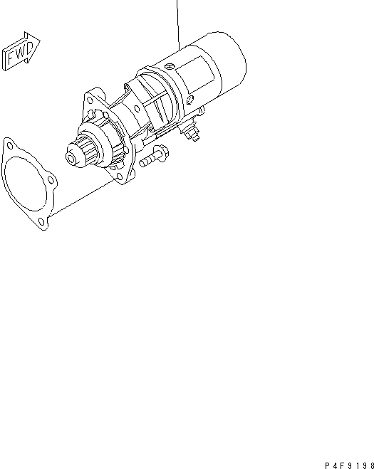 Схема запчастей Komatsu SAA6D107E-1 - СТАРТЕР (.KW) ДВИГАТЕЛЬ