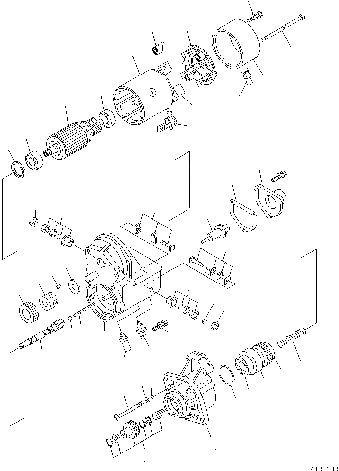 Схема запчастей Komatsu SAA6D107E-1 - СТАРТЕР (.KW) (ВНУТР. ЧАСТИ) ДВИГАТЕЛЬ