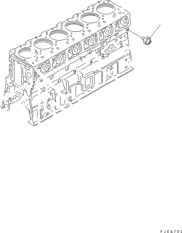 Схема запчастей Komatsu SAA6D170E-2C - БЛОК ЦИЛИНДРОВ МАСЛ. PRESSURE ПЕРЕКЛЮЧАТЕЛЬ(№9-) ДВИГАТЕЛЬ