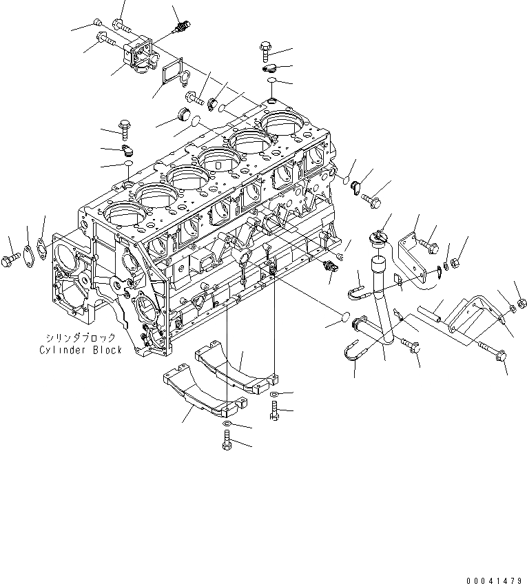 Схема запчастей Komatsu SAA6D140E-5F-K - ЭЛЕМЕНТЫ БЛОКА ЦИЛИНДРОВ И НАПОЛНИТЕЛЬ(№-) ДВИГАТЕЛЬ