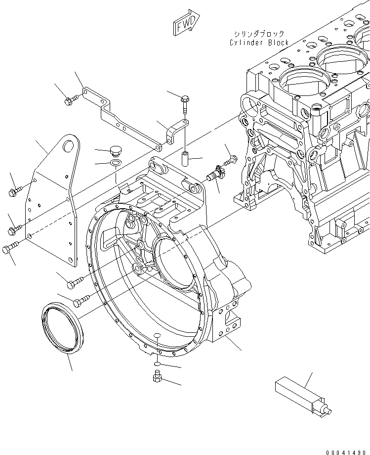 Схема запчастей Komatsu SAA6D140E-5F-K - КАРТЕР МАХОВИКА(№-) ДВИГАТЕЛЬ