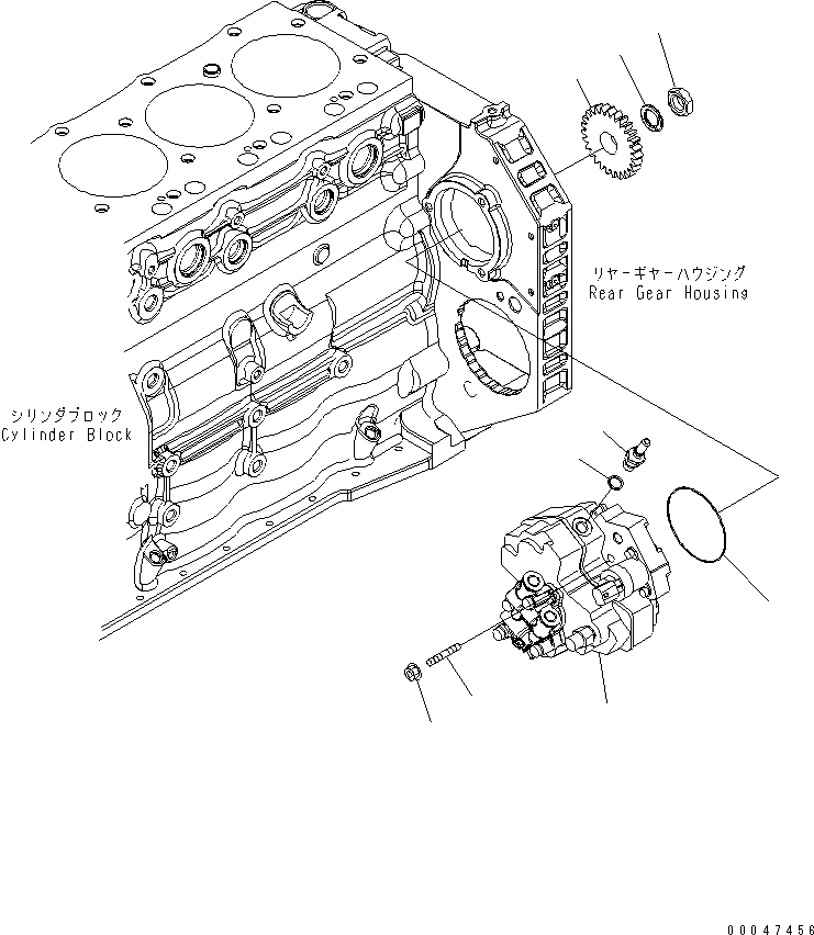 Схема запчастей Komatsu SAA6D107E-1B-WK - ТОПЛ. НАСОС AA ДВИГАТЕЛЬ