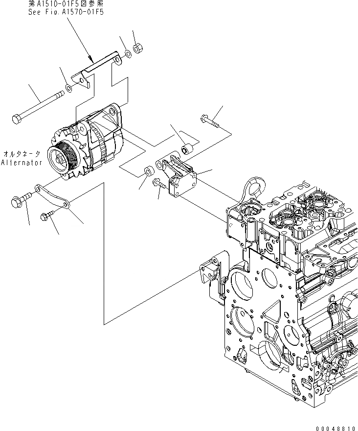 Схема запчастей Komatsu SAA6D107E-1B-WK - КРЕПЛЕНИЕ ГЕНЕРАТОРА (ДЛЯ A ЗАЩИТН. ГЕНЕРАТОР) AA ДВИГАТЕЛЬ