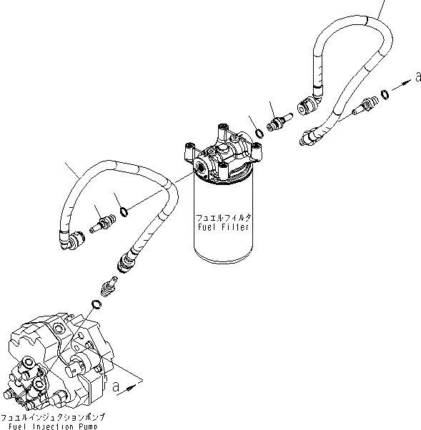 Схема запчастей Komatsu SAA6D107E-1C-WK - ТРУБЫ ТОПЛ. ФИЛЬТРА AA ДВИГАТЕЛЬ