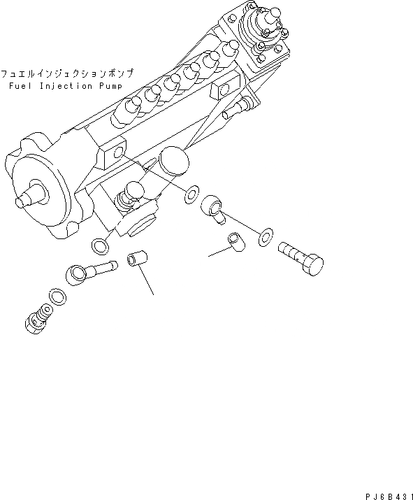 Схема запчастей Komatsu SAA6D102E-2B - ТОПЛИВН. СОЕД. ШЛАНГОВ ДВИГАТЕЛЬ