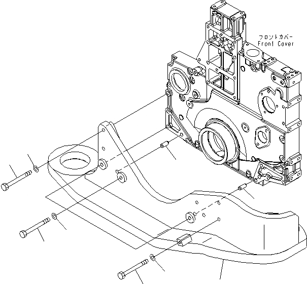 Схема запчастей Komatsu SAA6D140E-5B - ДВИГАТЕЛЬ ПЕРЕДН. СУППОРТ AA ДВИГАТЕЛЬ