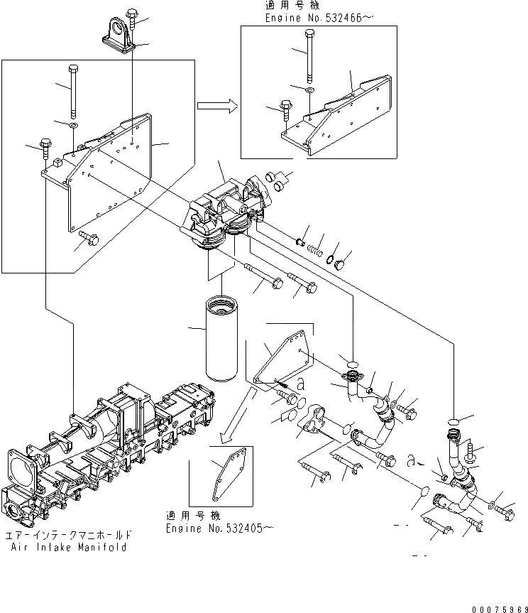 Схема запчастей Komatsu SAA6D140E-5B - МАСЛ. ФИЛЬТР И ТРУБЫ AA ДВИГАТЕЛЬ