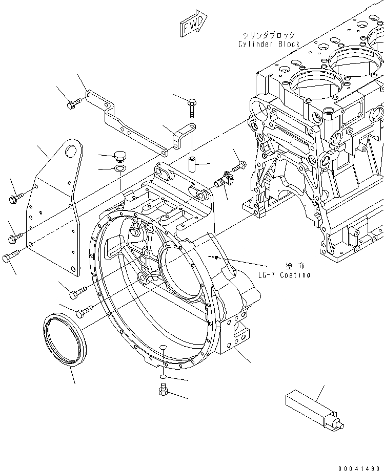 Схема запчастей Komatsu SAA6D140E-5F-KU - КАРТЕР МАХОВИКА ДВИГАТЕЛЬ