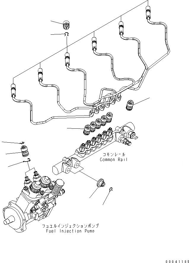 Схема запчастей Komatsu SAA6D140E-5F-KU - ТОПЛИВН. ПОДАЮЩ. ТРУБКА СОЕД-Е СУППОРТ ДВИГАТЕЛЬ