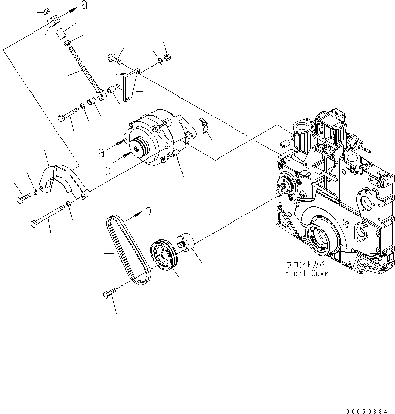 Схема запчастей Komatsu SAA6D140E-5F-KU - КРЕПЛЕНИЕ ГЕНЕРАТОРА (9A) (С ЗАКАЛЕННЫМ ШКИВОМ) ДВИГАТЕЛЬ