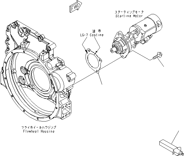 Схема запчастей Komatsu SAA6D107E-1G-WK - КРЕПЛЕНИЕ СТАРТЕРА (.KW)(№-) ДВИГАТЕЛЬ