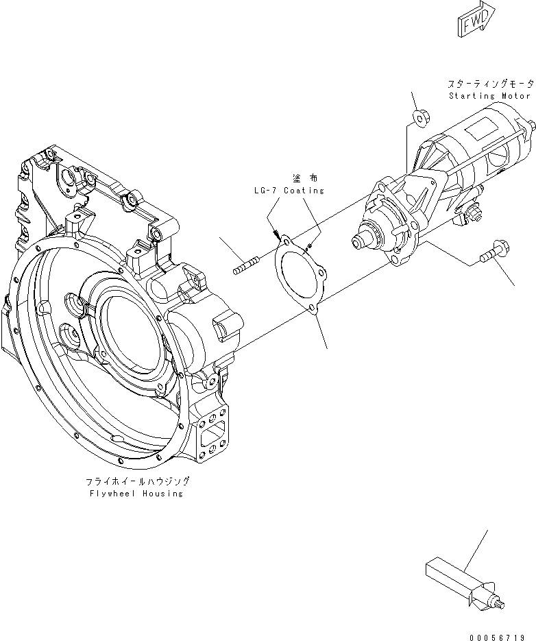 Схема запчастей Komatsu SAA6D107E-1G-WK - КРЕПЛЕНИЕ СТАРТЕРА (.KW)(№-) ДВИГАТЕЛЬ