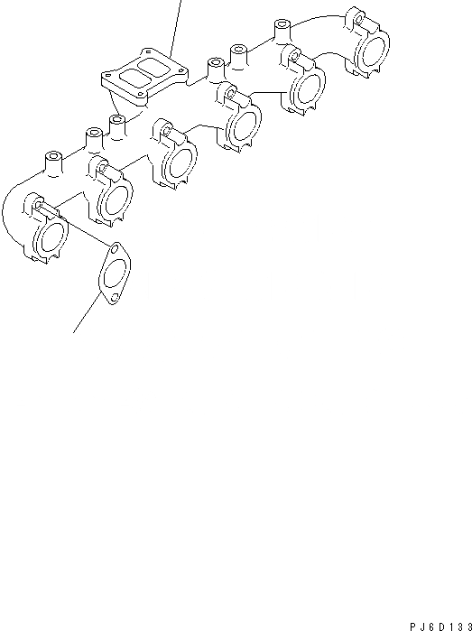 Схема запчастей Komatsu SAA6D114E-2B - ВЫПУСКНОЙ КОЛЛЕКТОР(№87-) ДВИГАТЕЛЬ