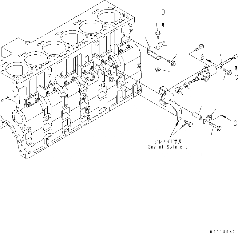 Схема запчастей Komatsu SAA6D114E-2B - СОЛЕНОИД КРЕПЛЕНИЕ(№89-) ДВИГАТЕЛЬ