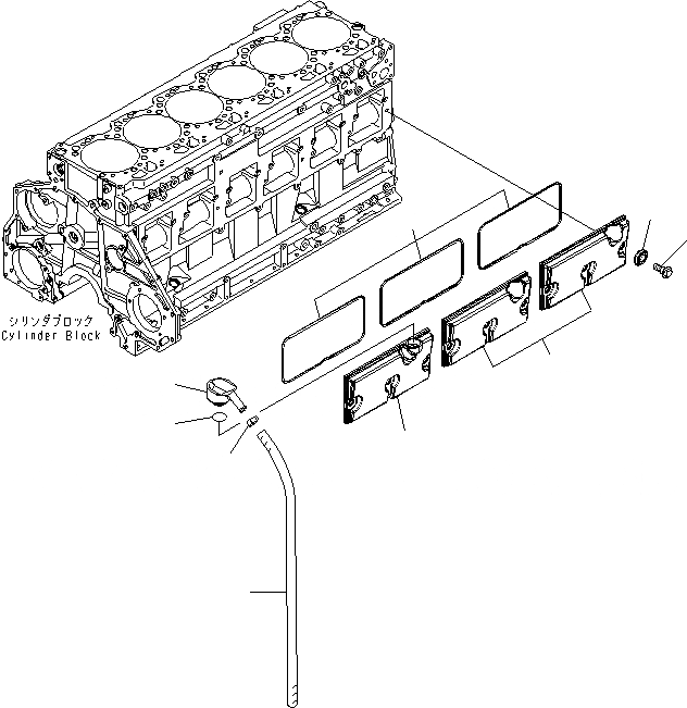 Схема запчастей Komatsu SAA6D125E-5F - КРЫШКА ТОЛКАТЕЛЕЙ КЛАПАНА И САПУН(№-) ДВИГАТЕЛЬ