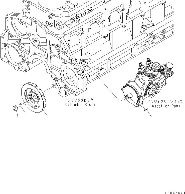 Схема запчастей Komatsu SAA6D125E-5F - ТОПЛИВН. НАСОС ПРИВОД ДВИГАТЕЛЬ